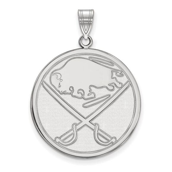 Sterling Silver NHL Buffalo Sabres XL Disc Pendant